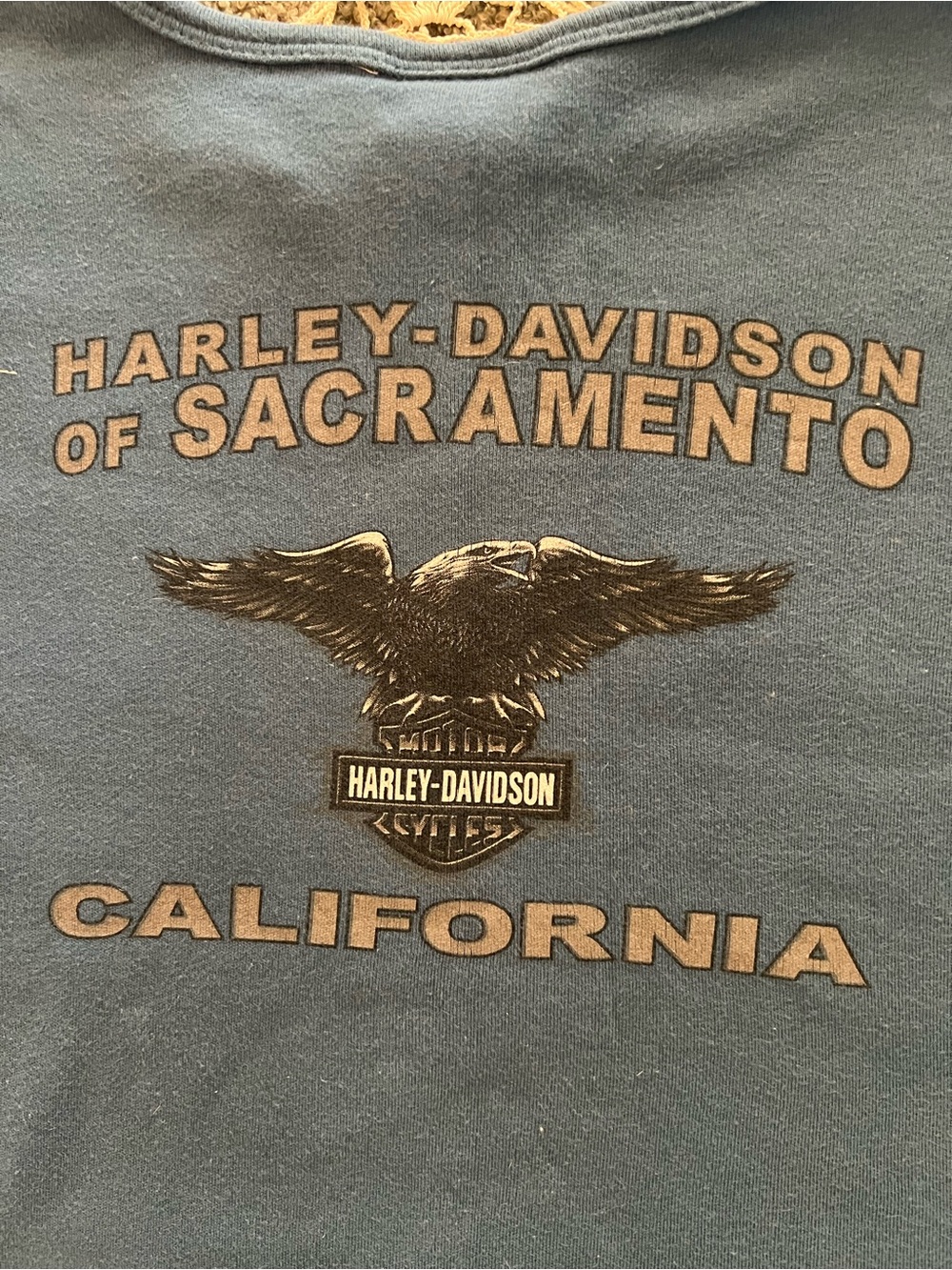 Nearly New Harley-Davidson Small HD Sacramento Blue Eagle Logo Tee